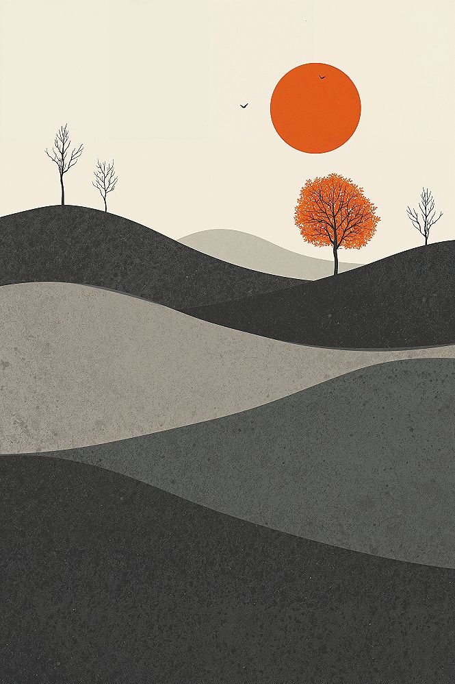 Minimalist Fall Nature iPhone Backgrounds: Autumnal Serenity