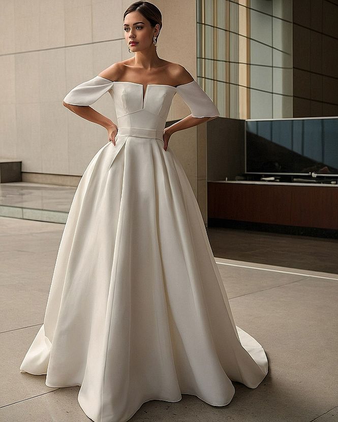Delicate Fabric Folds on the Bodice and Skirt