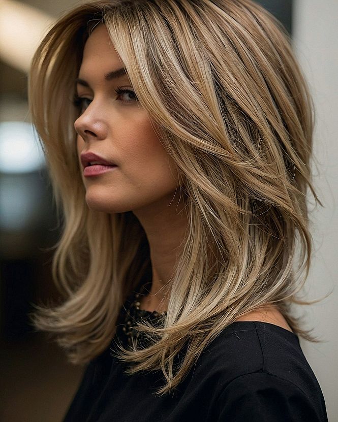 A Close-Up of Face-Framing Layers and Soft Waves