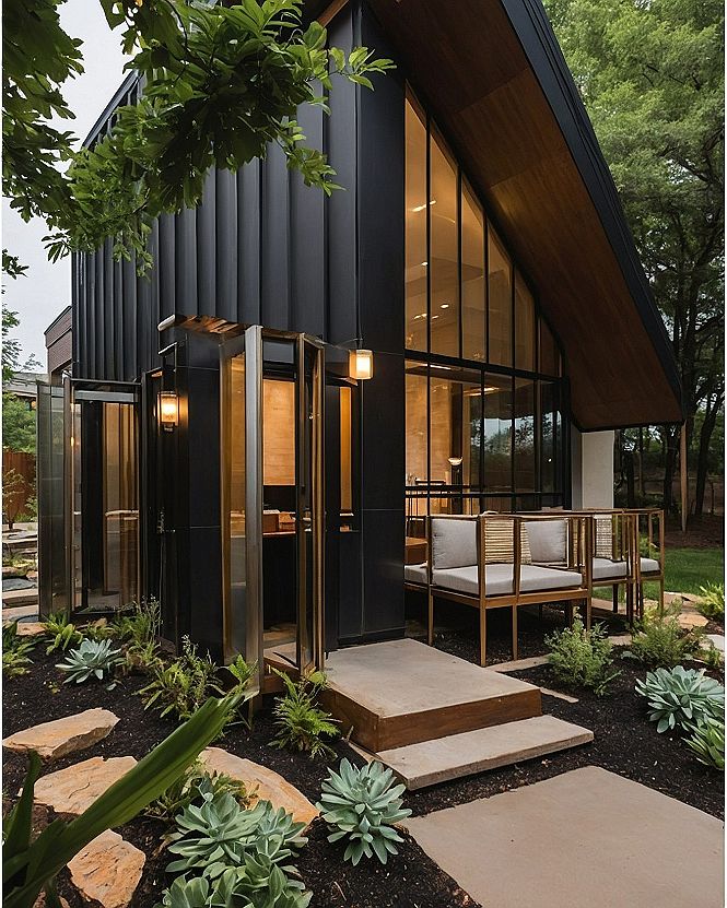 Exterior Detail: Architectural Lines and Soft Landscaping