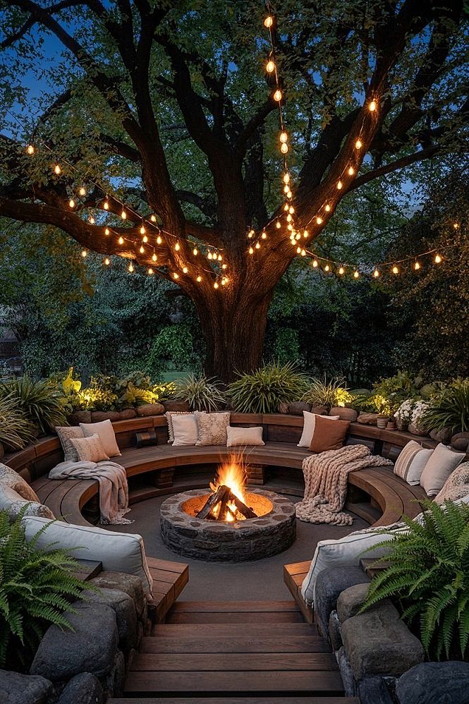 Epic Backyard Sitting Areas with Fire Pits for Big Gardens