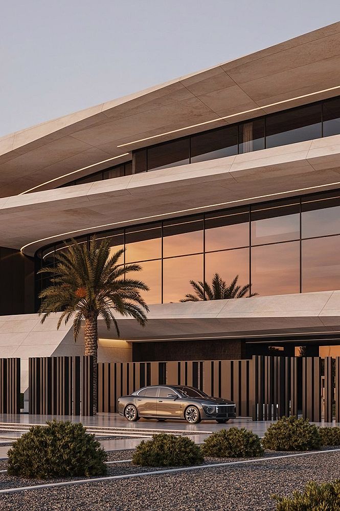 Luxury Villa Design: Bold Geometric Forms in a Dubai Oasis