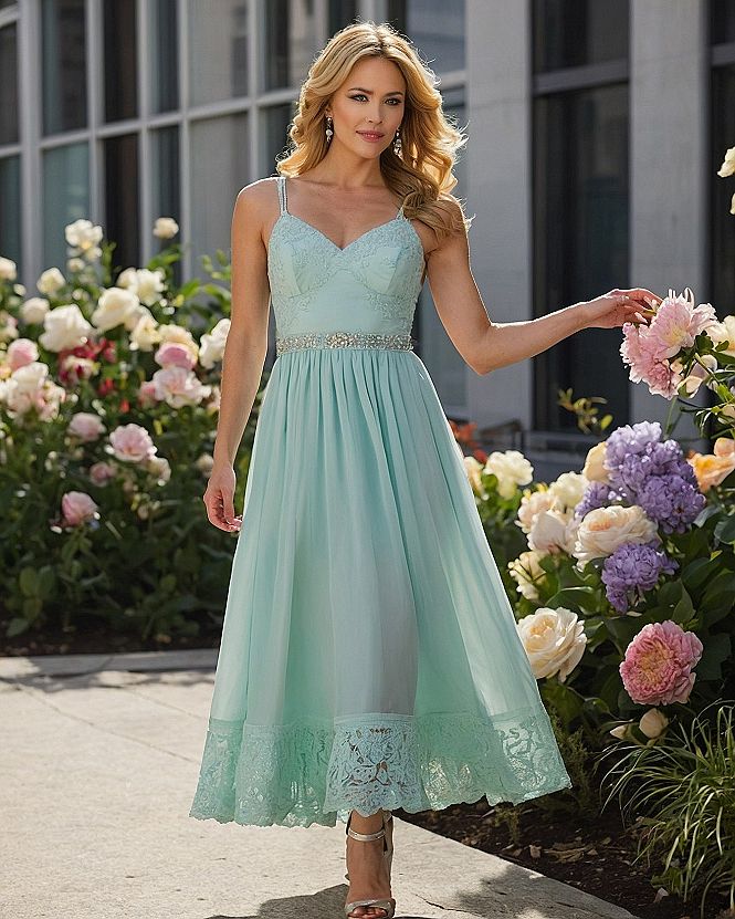 Selecting a Beaded Waistline Sleeveless Maxi Dress