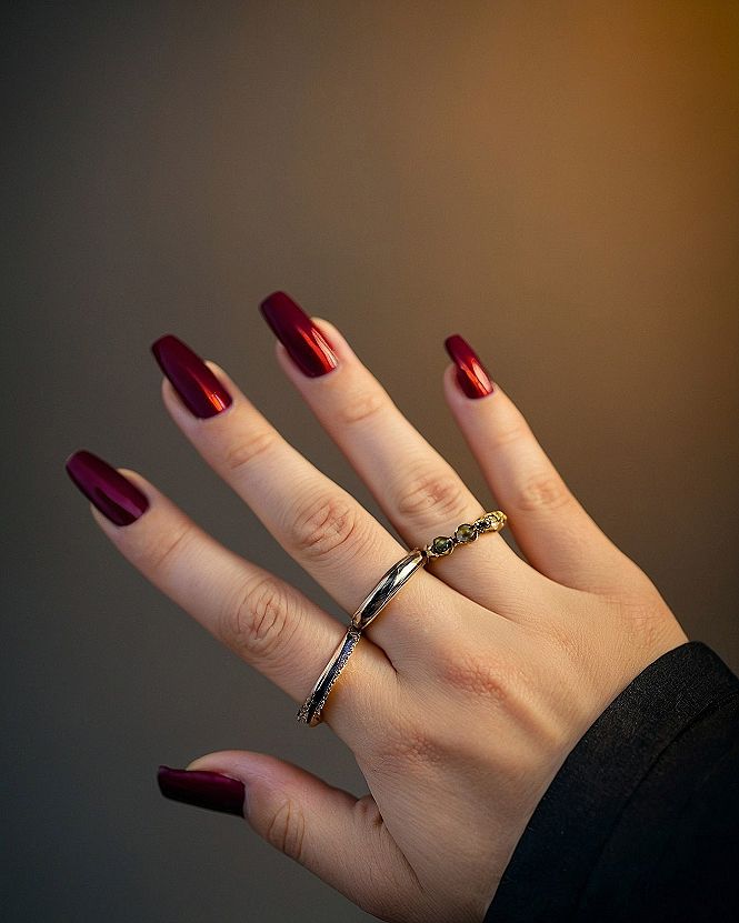 Choosing Deep Cranberry Red Acrylics For Autumn