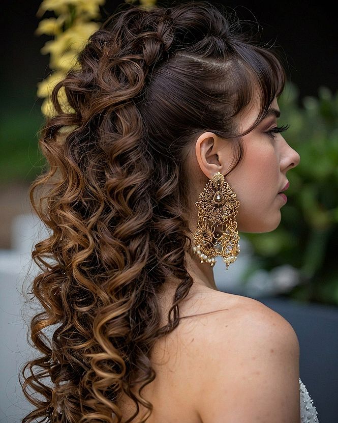 Choosing a Cascading Ringlet Style with Soft Bangs