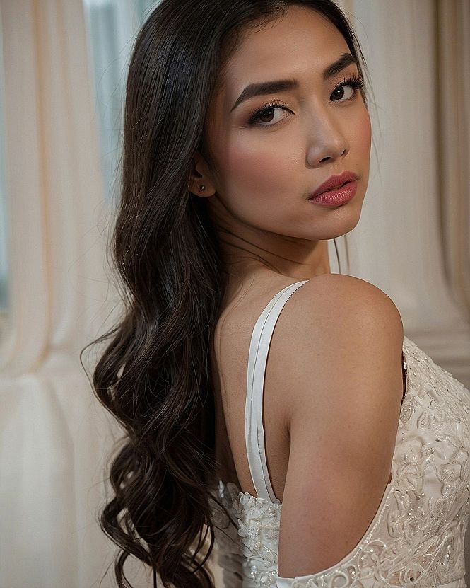 Choosing a Long Wavy Half Up Half Down Wedding Hairstyle