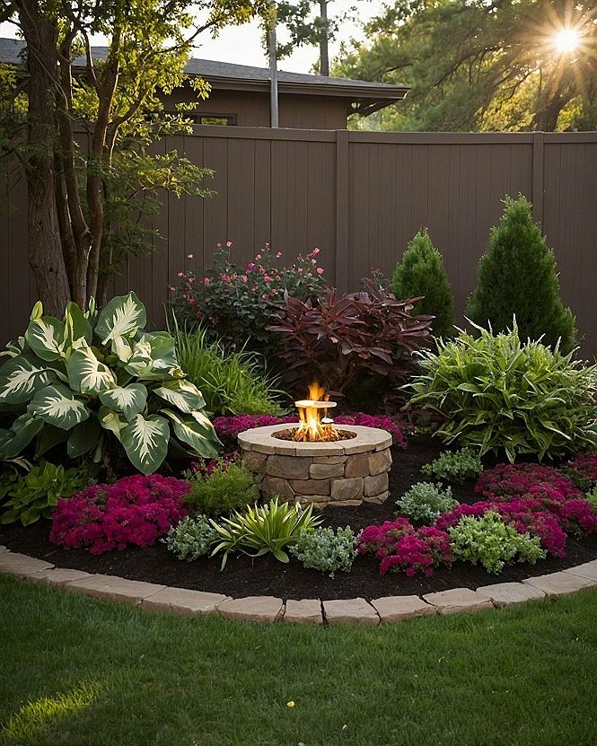 Designing a Cozy Fire Pit Garden Bed with Mixed Perennials