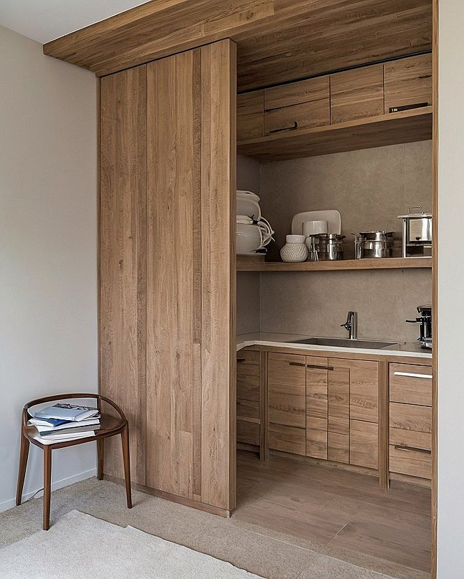 Choosing a Hidden Attic Kitchenette With Pocket Doors