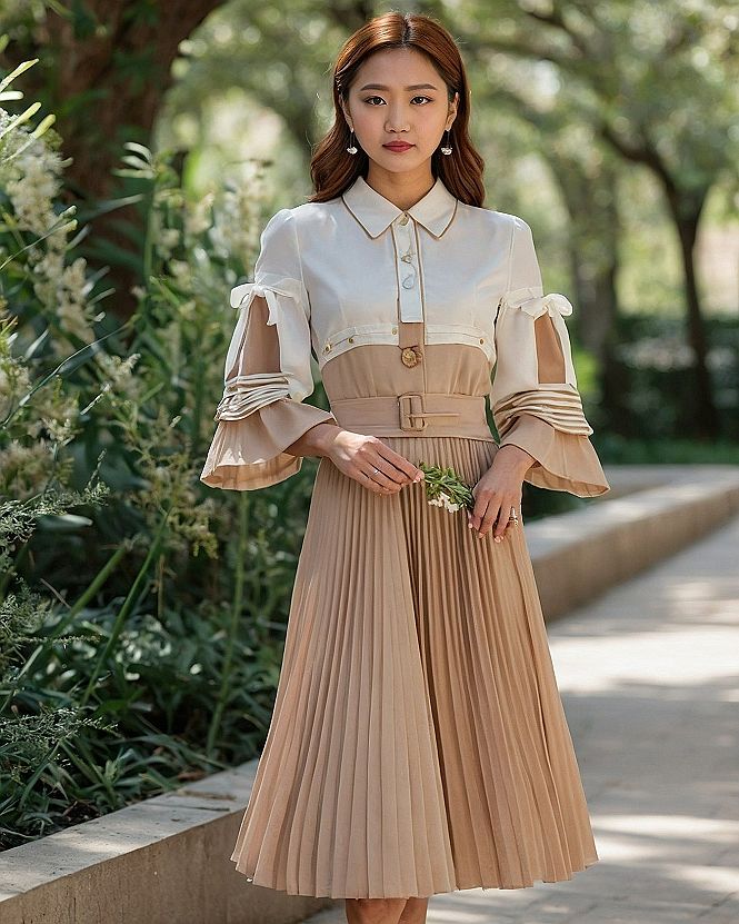 Choosing The Right Pleated Dress To Wear With A Structured Blazer