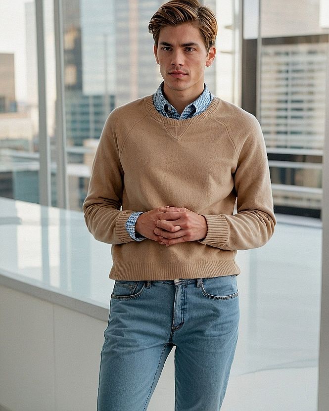 Styling Cream Crewneck Sweaters with Summer Denim