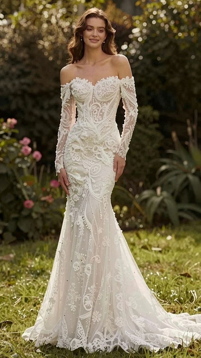Selecting Long Sleeves and Lace for a Mermaid Gown