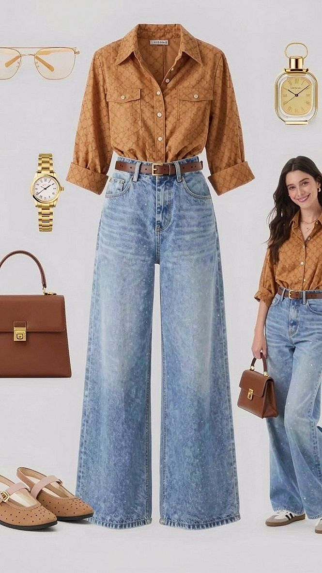 Choosing The Right Wide Leg Denim And Patterned Shirt