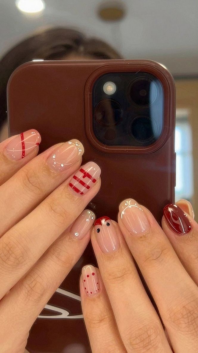 Choosing Red Oura Ring Nails with Minimalist Red Art