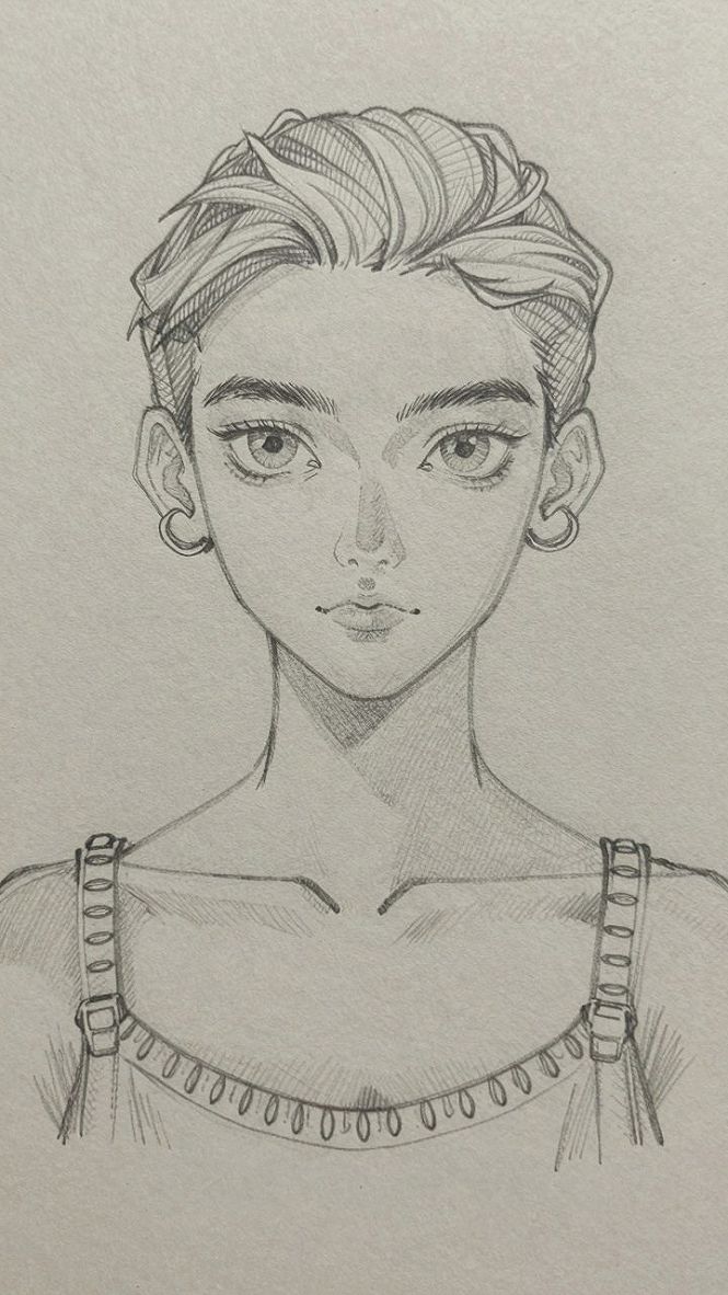 Choosing Short Hair Styles For Edgy Pencil Portraits