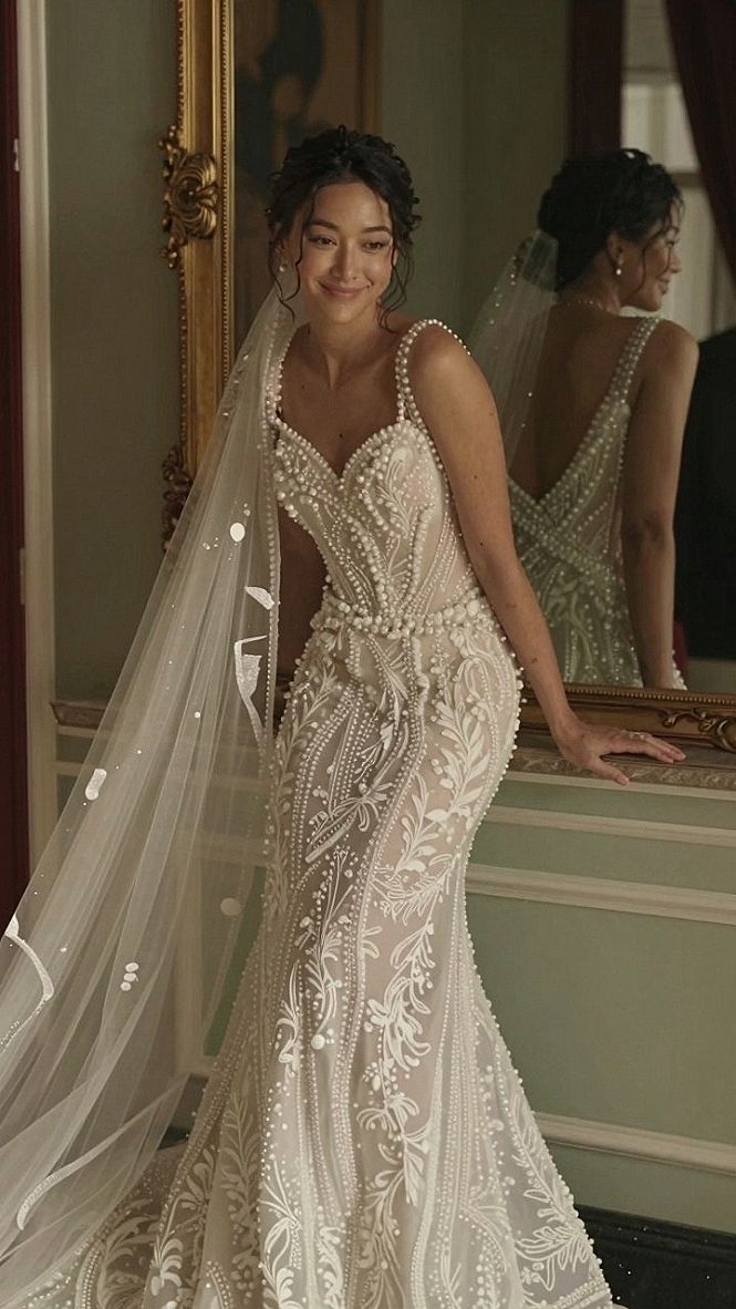 Selecting A Pearl Embellished Wedding Gown For Your Night Party