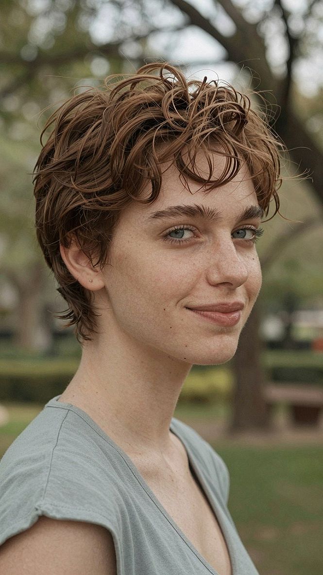 Curly Blonde Pixie Cut for Natural Texture