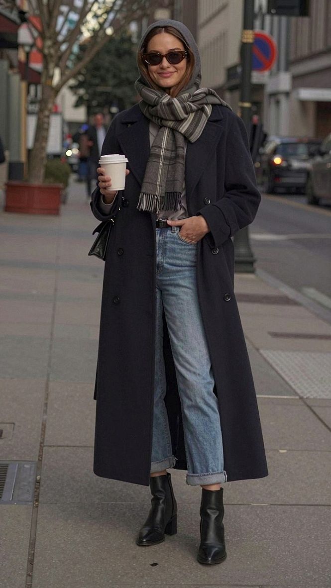 Styling Chunky Loafers with a Long Wool Trench Coat