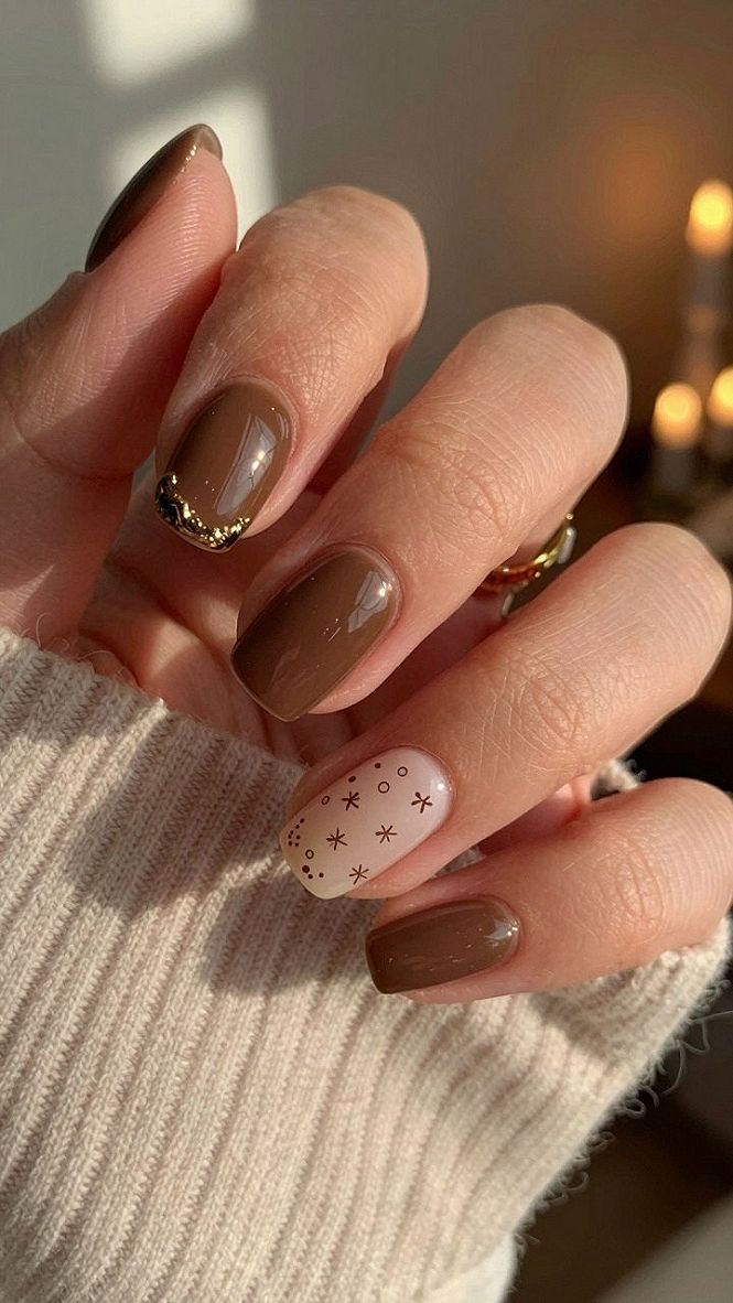 Choosing Between Solid Warm Browns and Delicate Fall Accents