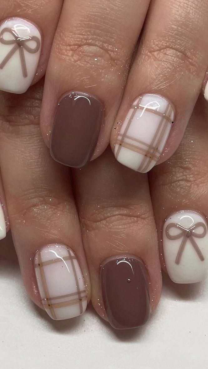 Pairing Chocolate Plaid With Cute Bow Accents