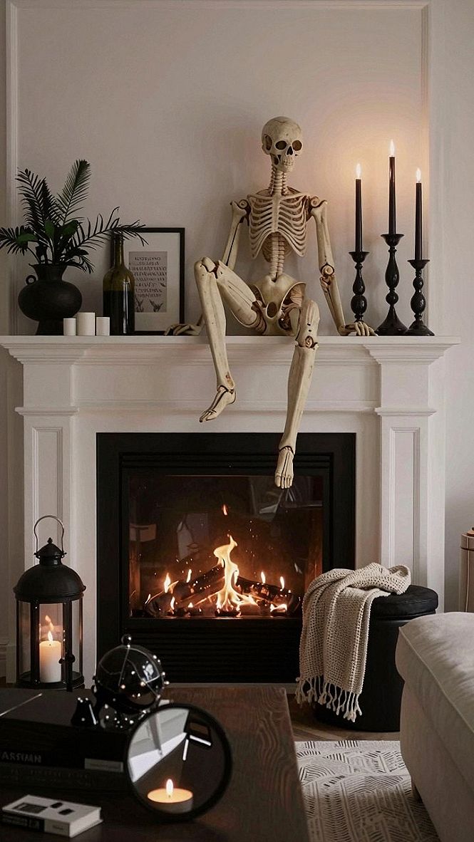 Choosing a Skeleton Prop for Your Halloween Mantel