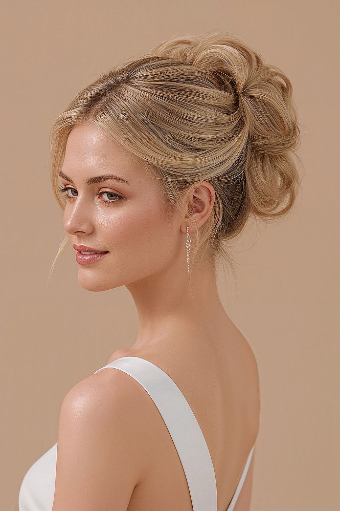 Chic Blonde Bridal Ponytail: Radiant Style for Your Wedding
