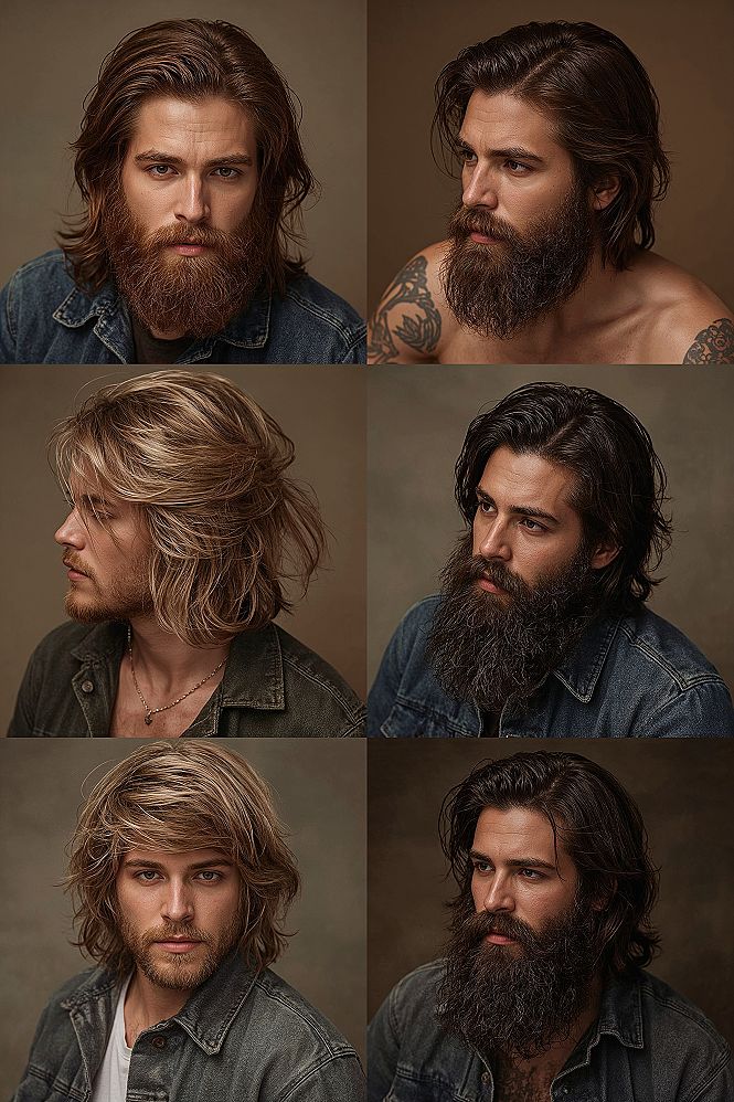 Rugged Refinement: Beard & Long Hair Styles for Thick Hair