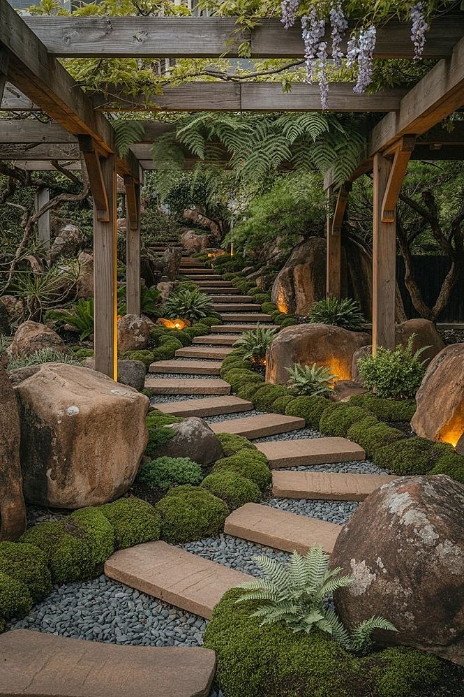 Tranquil Stone Garden Oasis: Mini Landscape & Patio Ideas