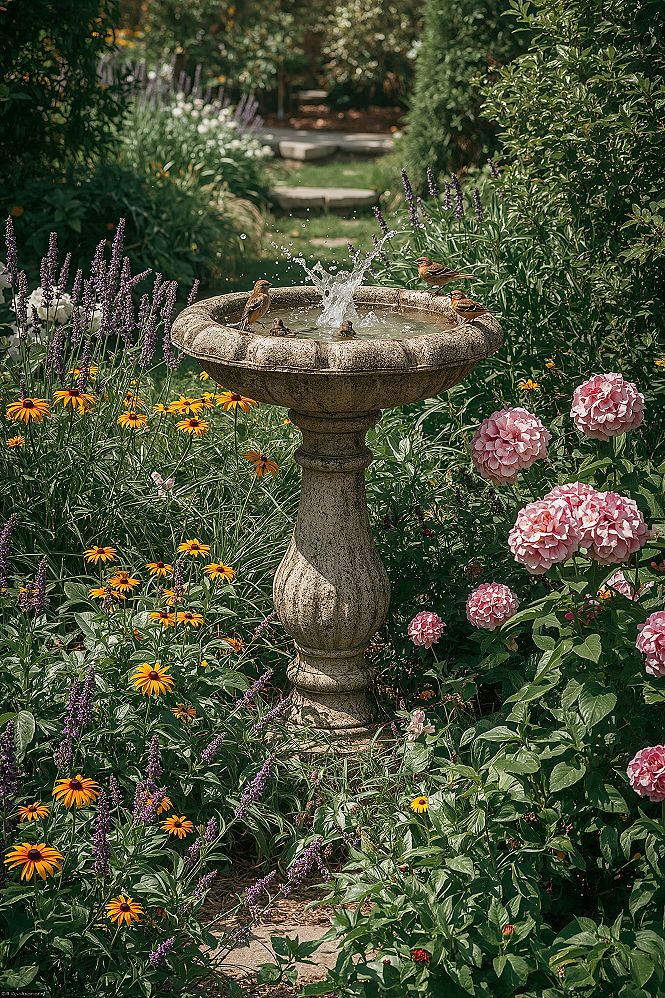 Dreamy Bird Bath Garden Oasis: Attract Wildlife in Style