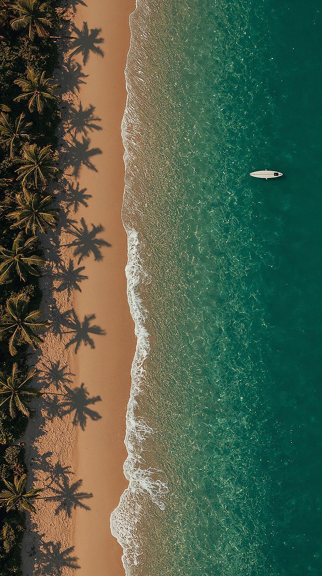 Tropical Paradise: Aerial Beach 4K iPhone Wallpaper