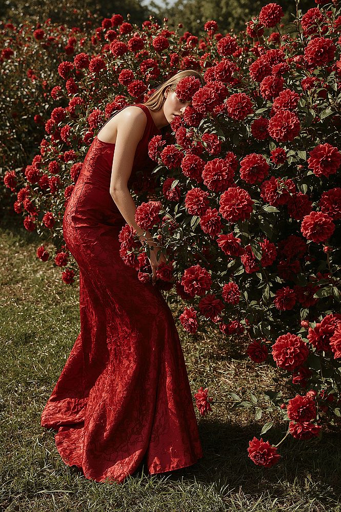 Stunning Red Garden Photoshoot & Fairy Garden Aesthetic