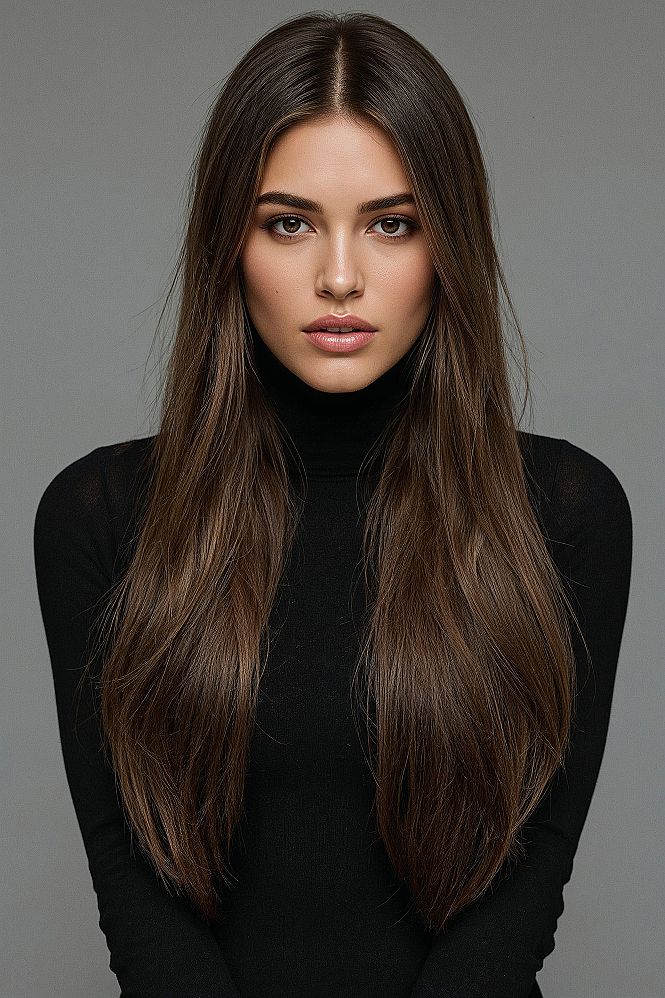 Korean Inspired Midi Cut: Sleek Layered Hair with Face Framing