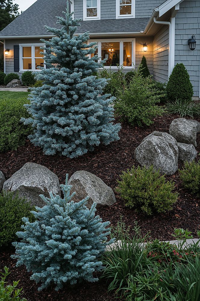 Elevate Your Front Yard with Ornamental Evergreen Landscaping