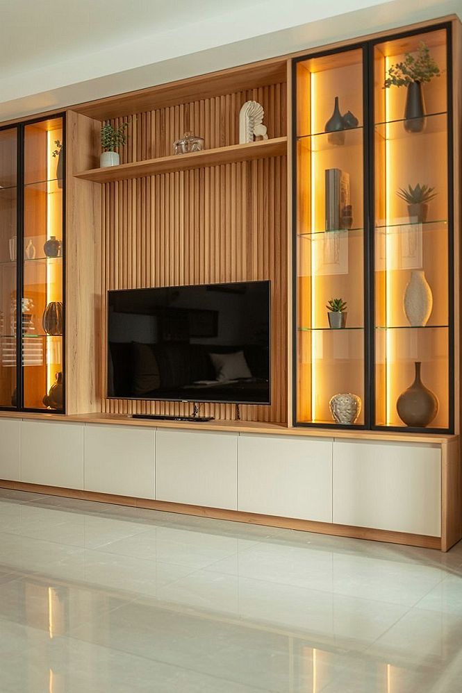 Genius TV Wall Decor Ideas for Small Living Hall Designs