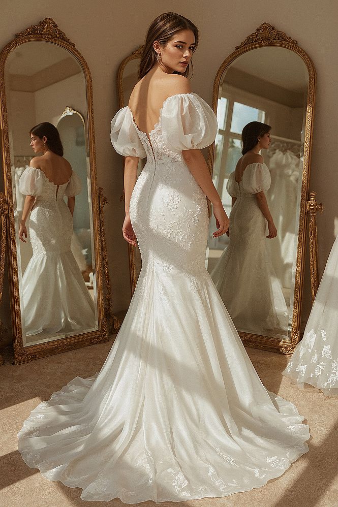 Mermaid Gown with Puffy Sleeves: 2026 Wedding Dress Inspiration