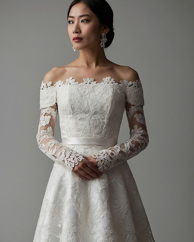 Ivory Lace, Warm Taupe, and Sterling Silver Accents