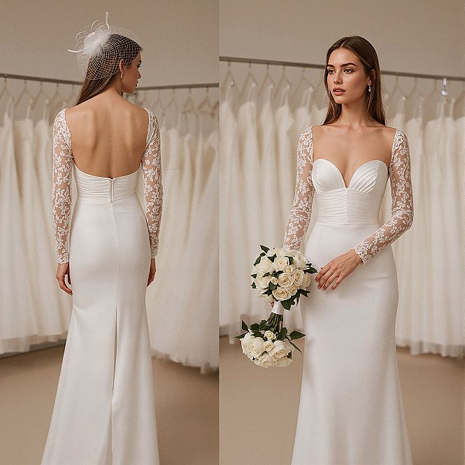 Elegant Court Wedding Dress: Satin Sweetheart Neckline for Receptions