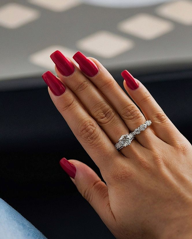 Maintaining Square Red Acrylic Nails All Season