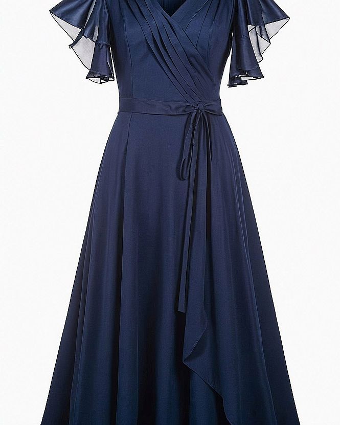 Maintaining a Pleated Wrap Plus Size Formal Gown