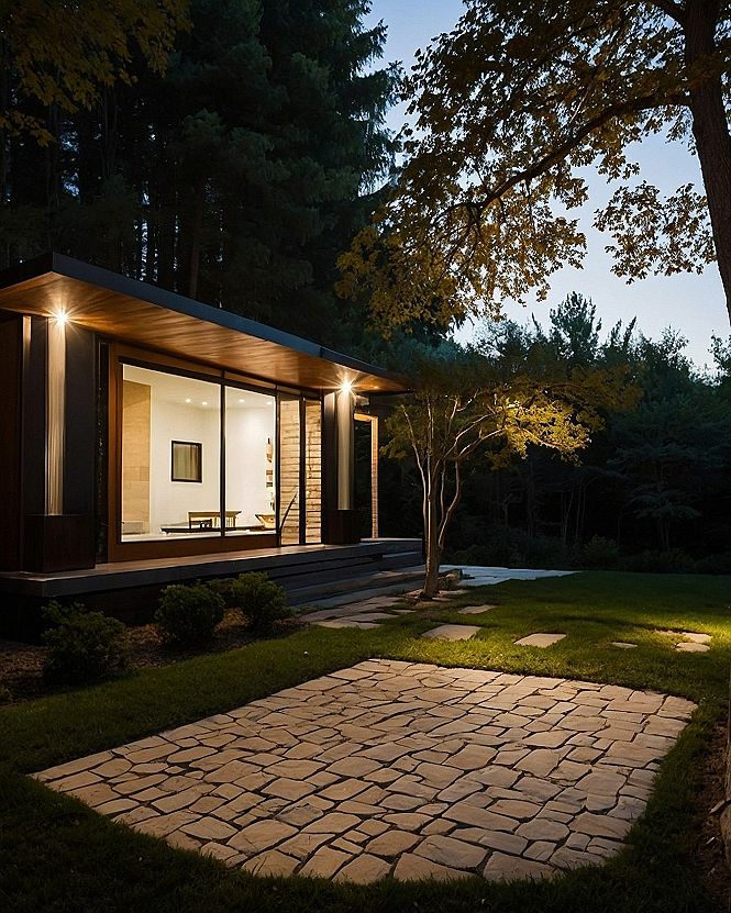 Lighting Pathways and Yards for a Backyard Movie Night