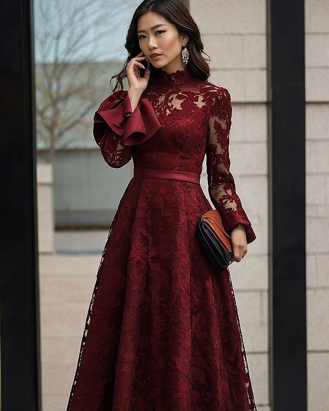 Maintaining Long Frocks with Ruffled Sleeves and Lace
