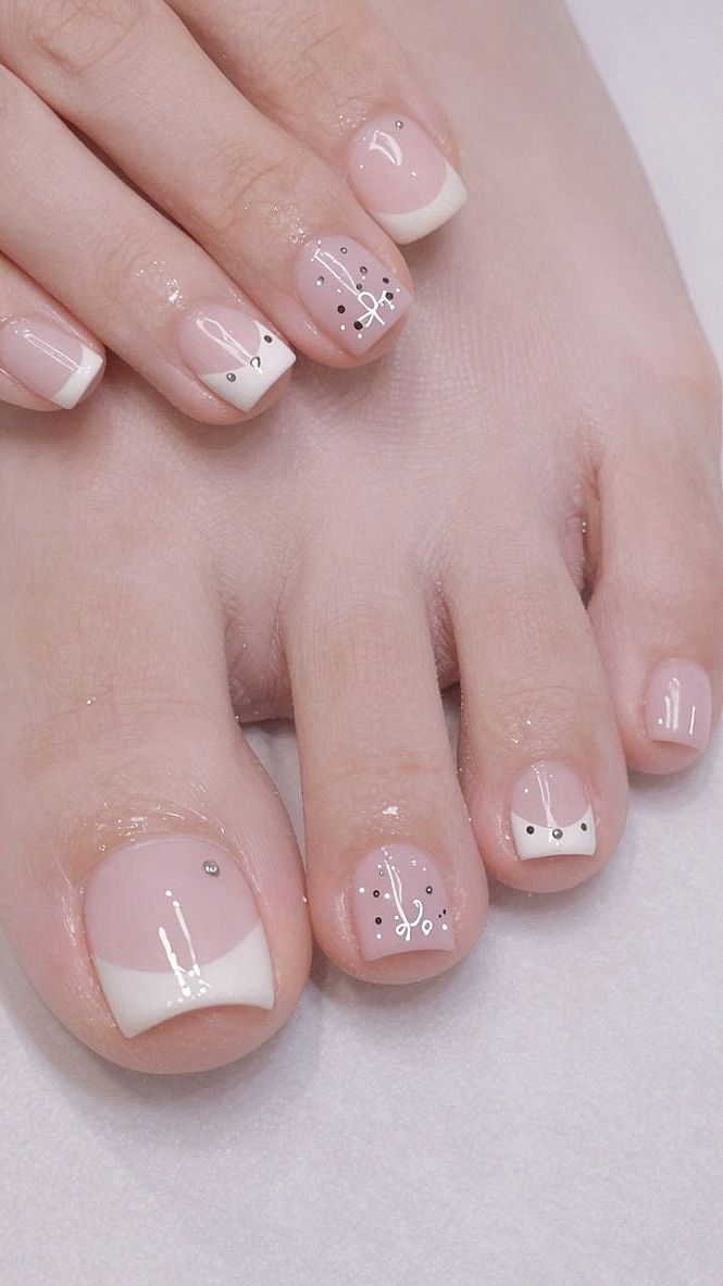 Adding Delicate Bow Details to Your Blush Pedicure
