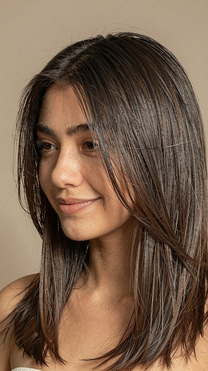 Maintaining a Sleek Straight Lob Haircut