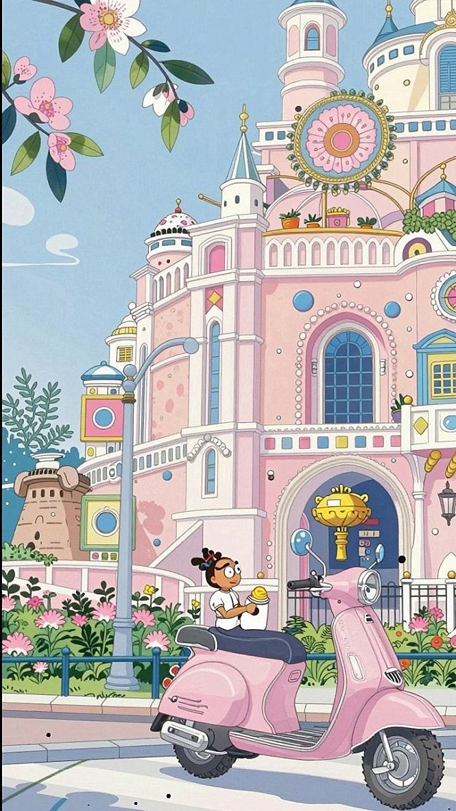 Styling Pastel Cartoon Castles for Phone Backgrounds
