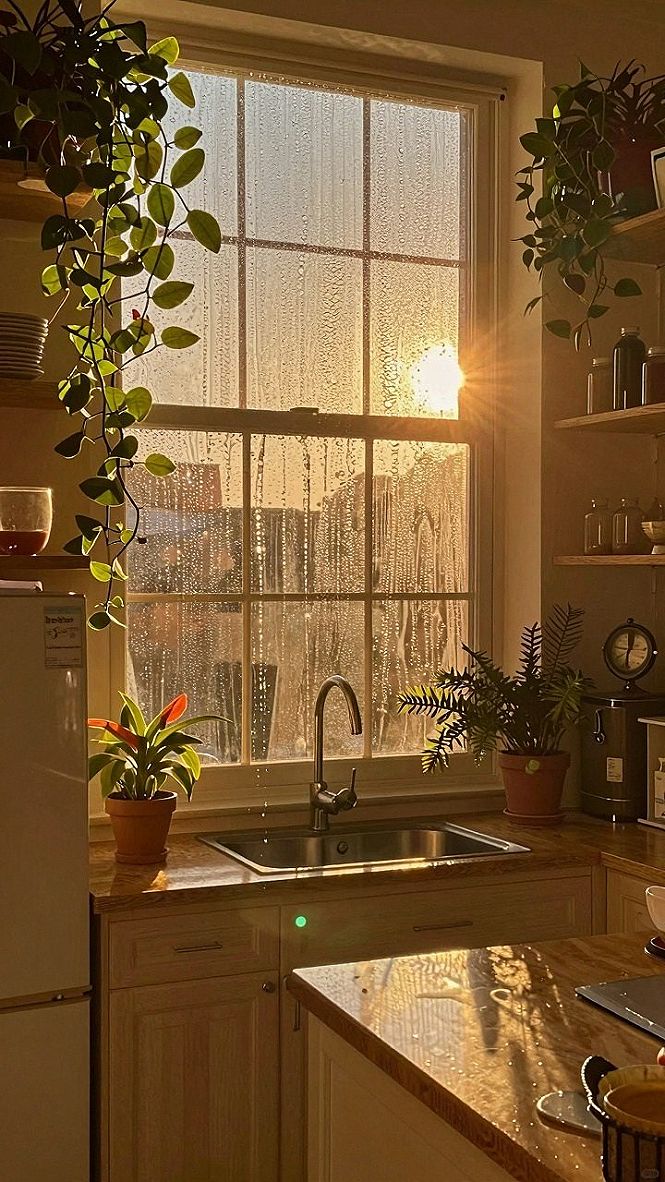 Adding Hanging Houseplants to Small Kitchen Windows