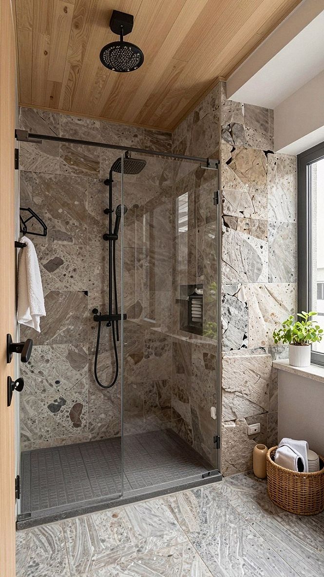 Using Textured Stone Tiles for an Earthy Feature Wall
