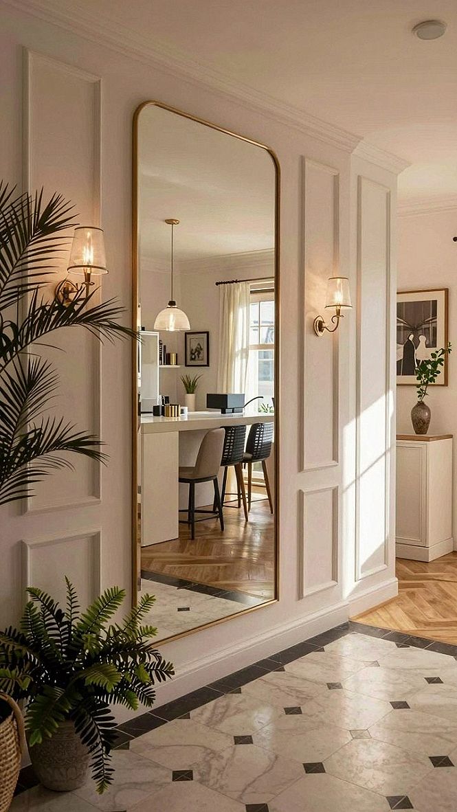Hanging a Full Length Gold Framed Wall Mirror