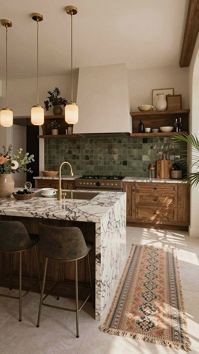 Styling Brass Pendant Lights and Runner Rugs