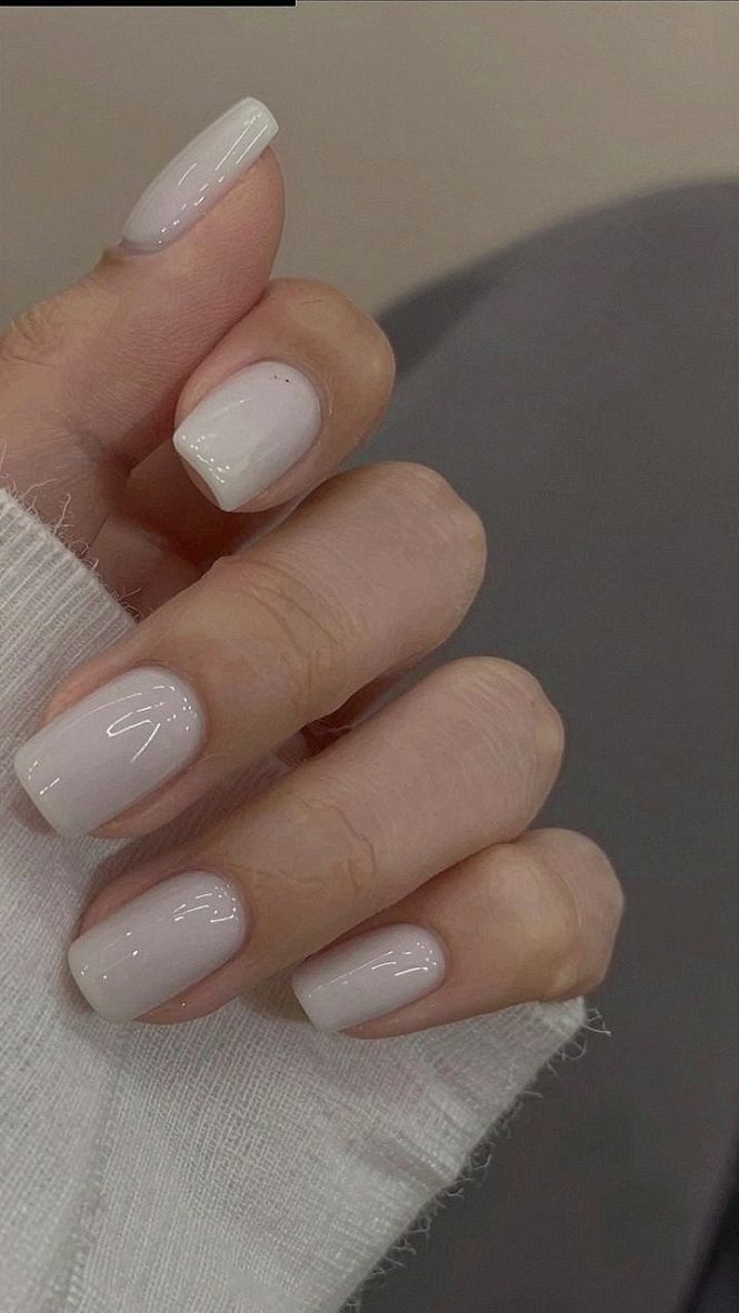 Maintaining Square Taupe Brown Glossy Nude Nails