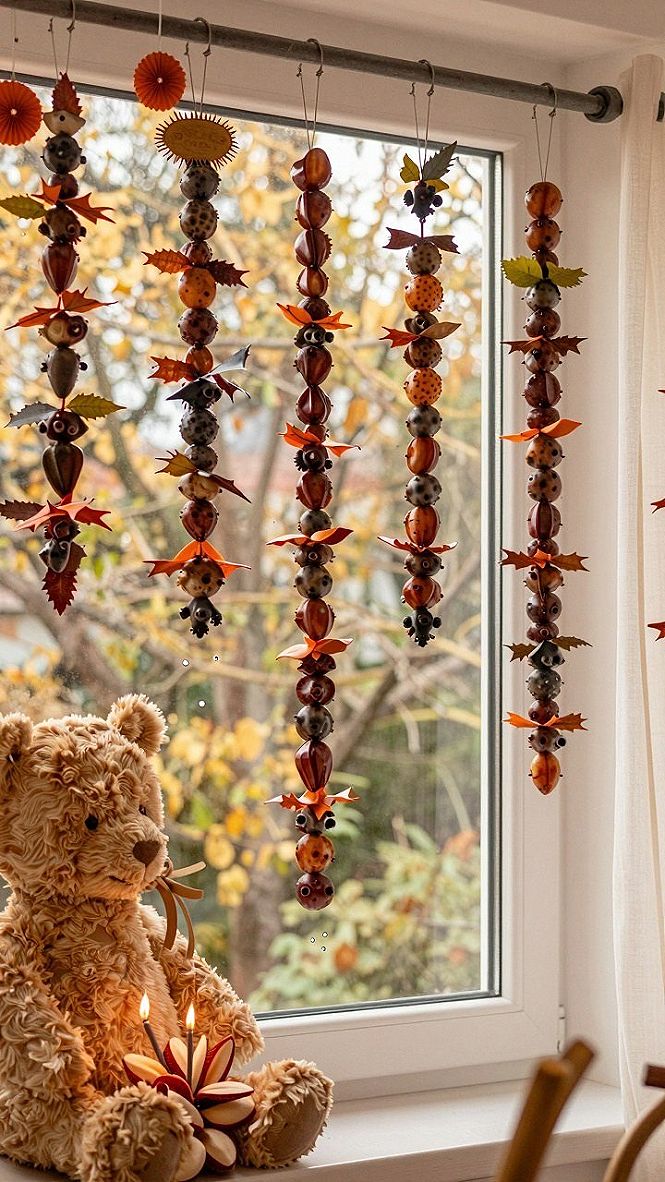 Hanging Painted Pinecone Roll Garlands for Seasonal Decor