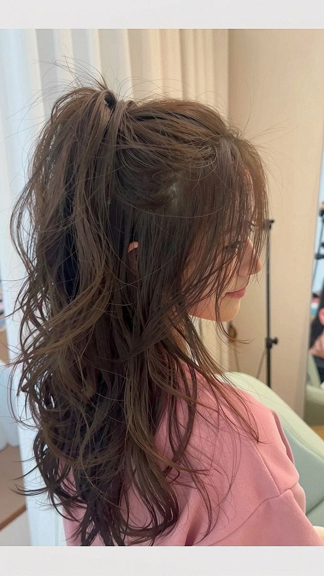 High Messy Ponytail for Medium Hair